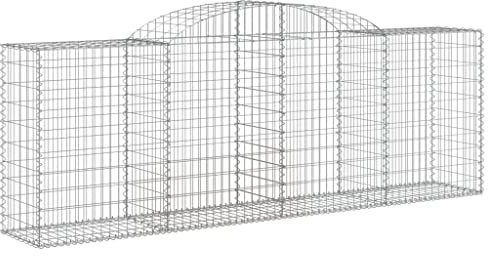 vidaXL Gabione mit Hochbogen 20 STK., Steinkorb Drahtkorb Dekorativ, Gabionenkörbe Verstärkte Gabionenhaken, Gabionenwand Gabionen Zaun Garten, Verzinktes Eisen
