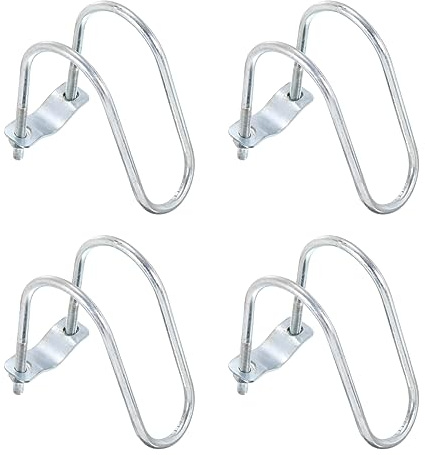 QUARKZMAN Cruzado-Conector Vertical Tubo Clip, 4uds Ajuste 1-5/8(42mm) a 2-3/8(60mm) Cruzada Hebilla Acero Cruz Tubo Abrazadera para Invernadero Toldo Marcos