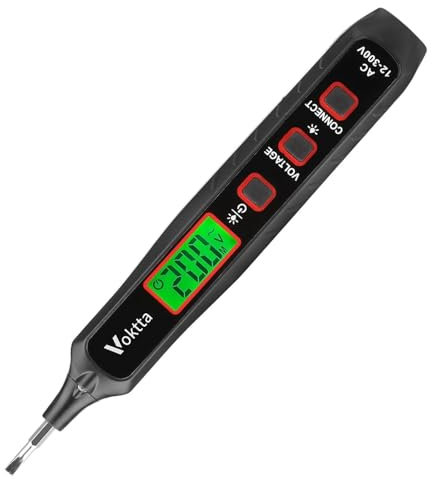 Berührungsloser Spannungsprüfer/Phasenprüfer, multifunktionaler AC-Stromprüfer AC12-300V, berührungsloser Durchgangsprüfer mit LED-Taschenlampe, intelligenter Abtastung, LCD-Anzeige, Summer Tester