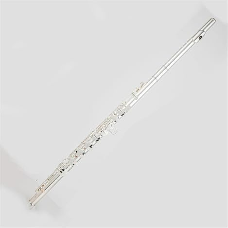 Altflöte, Korpus aus weißem Kupfer, G 16, geschlossenes Loch, versilberte Tasten, Instrument Flöteninstrument