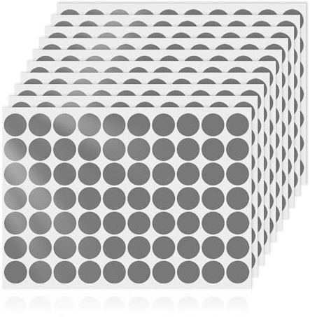 YIKIADA 700 Stück Grau Klebepunkte Aufkleber 25 mm Vinyl Selbstklebende Abnehmbar Runde Etiketten Wasserdicht Punktaufkleber für Büro