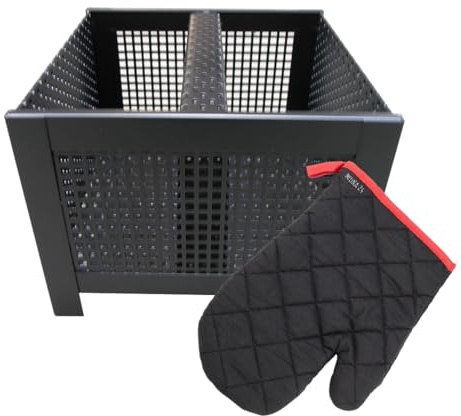melina24 Pelletkorb 24 x 24x 18 cm eckig & Handschuh