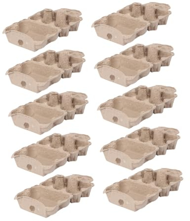 HOLIDYOYO Bandeja de Papel Base Plana y Superficie Lisa de 6 Tazas, Organizador de 10 Piezas, para Huevos, Adecuado para Refrigerador y Cocina