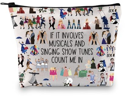 Musical Theater Gift If It Involves Musicals and Singing Count Me in West End Broadway Makeup Bag (Involves Musicals Bag EU)