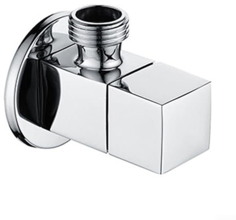 Male Thread Square Triangle Angle Valve Faucet, Bathroom Bidet Wall Mounted Tap, Faucet Spare Part, Tap Triangle Angle Valve for Bathroom(Silver)