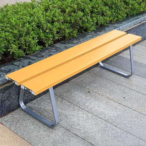 SORVA Gartenbank ohne Rückenlehne, Metallbank für den Außenpark, 2-Sitzer-Terrassenbank, Rahmen aus verzinktem Rohr, Dekorationsmöbel für den Außenbereich, Sitzstuhl für den Hinterhof, wetterfest,