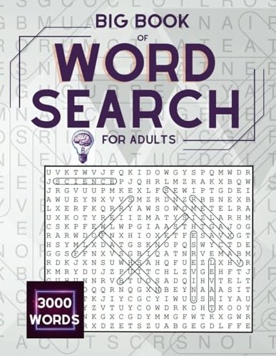 Big Book of Word Search for Adults: 100 Large Print Puzzles, Anti Eye Strain| 3000 Words : Exciting Themes for Every Season | Relaxing and Brain-Boosting Activity