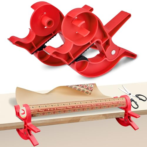 2 Pcs Wrapping Paper Cutter, Tape Dispenser for Gift Wrapping