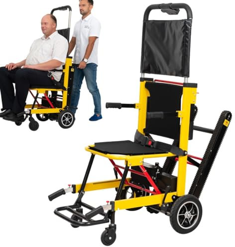 FANGZHL Müheloser Treppenauf- Und -Abstiegsstuhl,Treppenliftstuhl Für Ältere Menschen,Treppensteiger Rollstuhl Für Erwachsene,Aluminiumlegierung,120-W-Motor,Für Treppenauf- Und -Abstieg A
