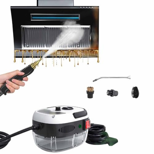 Limpiador a vapor de mano a alta temperatura y presurizado de 2500 W, limpiador a vapor de alta presión for automóviles y muebles, limpiador a vapor for alfombras con cabezales de cepillo, aspiradora