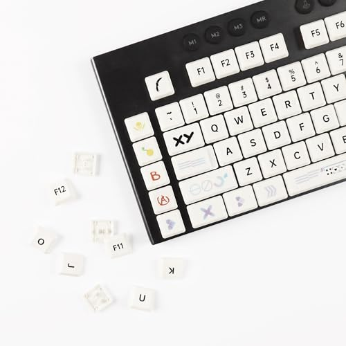 YMDK White Strike 111 Tasten Low Profile Tastenkappen PBT Mechanische Gaming-Tastenkappe, geeignet für Logi G813 G815 G913 G915 TKL Tastatur