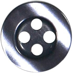 Runde Kunststoffknöpfe zum Aufnähen für Hemden und Blusen, 11 mm, Perlglanz, flach mit 4 Löchern, 18 l, 20 Stück, Marineblau