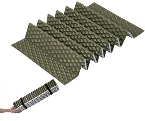 Faltbare Camping-Isomatte, R-Wert 2,6 für Wandern,Wasserdicht & Warm | Ultraleicht 435 g, 2,6cm Verdickte IXPE + Aluminiumfolie, Eiernest, feuchtigkeitsbeständige Unterlage