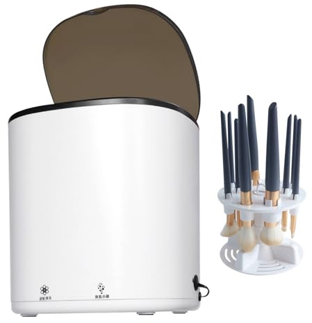 Nettoyant pour pinceaux de maquillage - Stérilisation à l'ozone - Nettoyant pour pinceaux électrique - Pour sèche-linge centrifuge - Rinçage automatique - Pinceau cosmétique