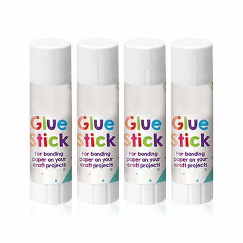 Glue Stick Heavy Duty Safe Craft Glue Strong Adhesive Glue Sticks For Arts & Crafts Projects Bonding Paper Cardboard Sticking Paper Card Photo Home Essentials School Office Supplies 15g 9cm X 2cm(4pk)