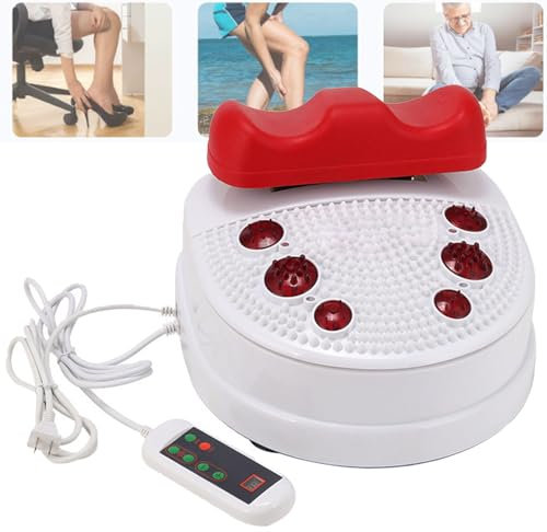 Swing Foot Massager, Fitness Blood Chi Machine, Passive Aerobic Exerciser for Vitality Swing Shaking Exercise, Foot Physiotherapy Massage with Wire Control and Comfortable Padded Ankle Cradle,Red