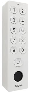 tedee Keypad PRO - Tastierino biometrico per serratura intelligente | Apertura e chiusura tramite sensore di impronte digitali o codice PIN | Bianco