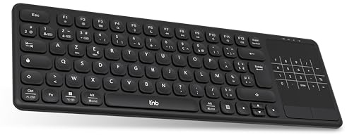 T'nB - Clavier sans Fil Rechargeable, pavé Tactile intégré, Design Ultra-Fin, Touches Multifonctions, 13 raccourcis - Noir