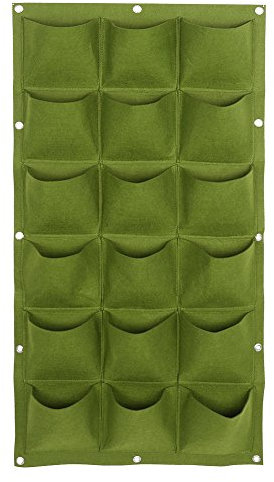 nikusaz Pflanztasche Gartenbalkon Wand vertikale Blütenpflanzen Pflanzen Pflanzer (8 Taschen) (Grün 18)