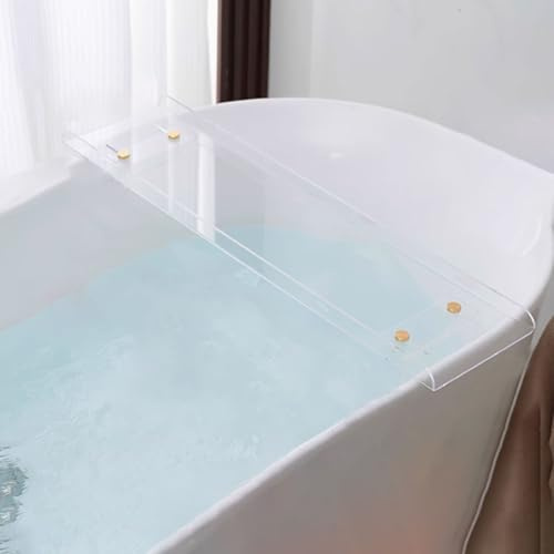 Vllentin Badewannen ablage,Badewanne Brett,Badewannenablage,Einstellbar,Multifunktionales,Acrylmaterial,für Buch Tablet Telefon Glas und Kerze,Einstellbar Badewannentablett