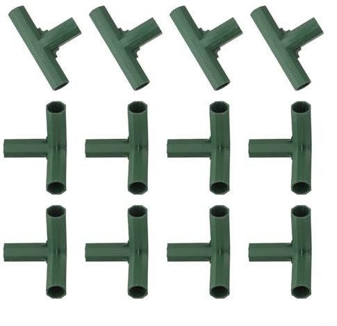 RichVibe 12 accesorios de 16 mm soporte estable marco de invernadero conector de construcción accesorios de invernadero para enrejado de uva protector solar cobertizo jardinería