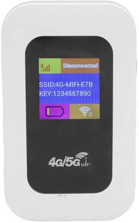 Punto de Acceso WiFi Portátil, Dispositivo de Red Inalámbrica de Enrutador WiFi Móvil, 300mbps 4G 5G LTE CAT4 con Batería de 2100 MAh para Acampar de Viajes a Casa