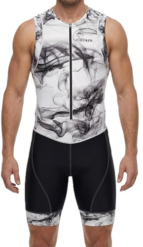 Wixen Men’s Triathlon Suit –Breathable & Padded Tri Suit for Swim, Bike & Run | Race Day Gear for Triathletes