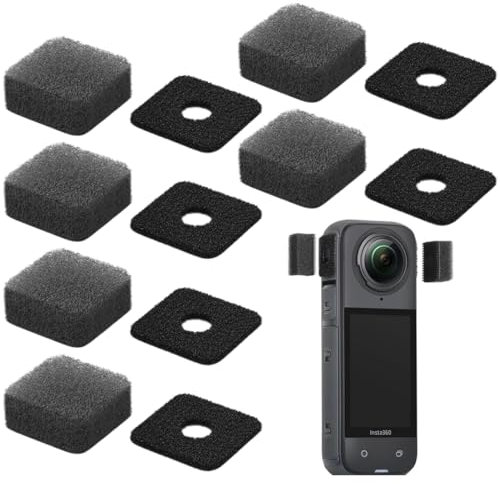 YAYNO 6 pezzi manicotti antivento microfono paravento compatibile con Insta360 X4/X3 fotocamera accessori in schiuma antivento anti rumore protezione acustica compatibile con Insta360 X3 fotocamera