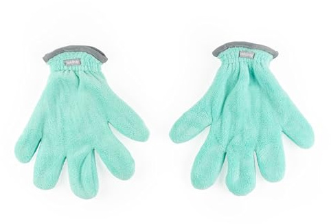 Beldray Antibac Dusting Gloves Set – Pack of 2 Microfibre Cleaning Mitts, Antibacterial Treated Dusters, Elasticated Cuff, Blinds, Plants, Mirrors, Non-Scratch, Machine Washable, One Size, Mint