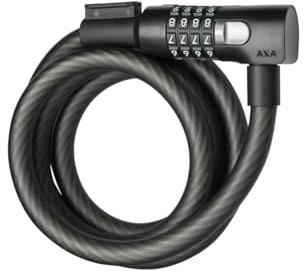 AXA Resolute C15-180 Kabelschloss mit Code – Länge 180 cm – Sichereitsstufe 6 – inkl. Halterung – Schwarz