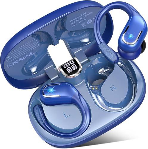 Wireless Earbuds, Wireless Headphones Running Bluetooth 5.3 Headphones with Mic, Wireless Earphones IP7 Waterproof Ear Hooks, Noise Cancelling Earbuds Stereo Sound, 48H, USB-C, Headsets for Sport