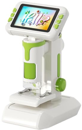 Amagogo Mini microscopio Digitale, educativo con ingrandimento Luminoso, Giocattolo scientifico Leggero per Bambini e Studenti, Verde