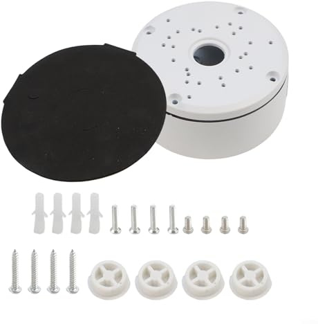 Sisinkal Boîte de jonction en métal pour caméras de sécurité, système de gestion des câbles, support de montage pour caméra dôme en alliage d'aluminium, boîtier résistant aux intempéries, 10 cm, 12 cm