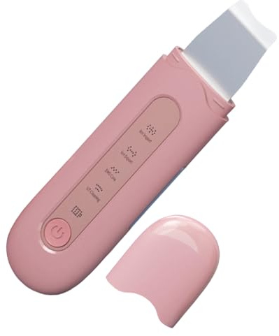 Espátula ultrasónica para la cara – Rascador de poros de acero inoxidable para limpieza profunda, vibración suave con borde de pulido de la piel, herramienta de belleza para pre-maquillaje y