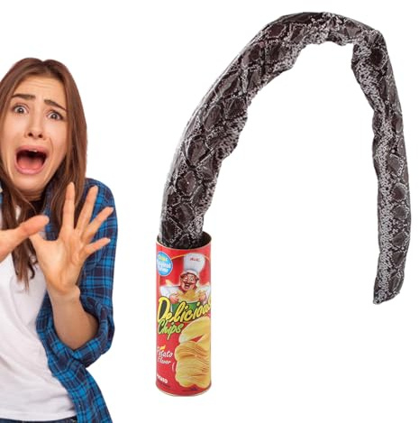 Snake Joke - 2.95x8.46 in the Spooky Box | April Fool's Toys, April Fool's Stuffing, Halloween Party Decor, Magic Chip Cans, Scary Snake and Hilaran