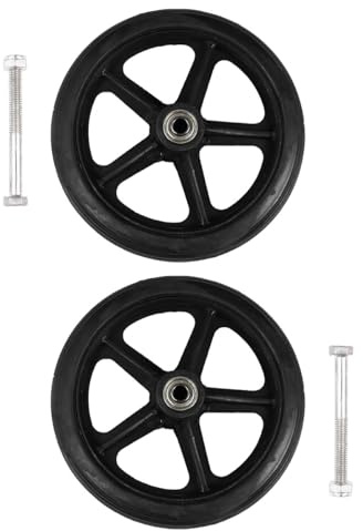FOMIYES Roues pour Fauteuil Roulant Manuel 7 Pouces Lot de 2 Roues à Pneu Plein Roulements à Billes Résistantes à L'Usure et Antidérapantes Adaptées aux Surfaces Intérieures et