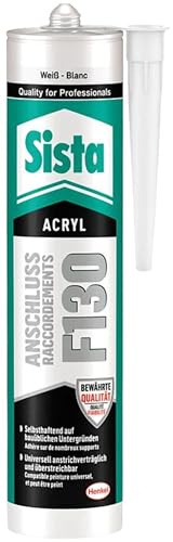 Sista F130 Acrylique Pâtes à Reboucher 300 ml Blanc, 1 Unité