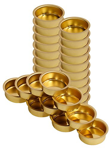 Teelichthalter Messing Ø 40mm / 18mm tief - Teelicht Tülle für Standard Teelichtkerzen. EIN echtes deutsches Qualitätsprodukt., Größe:30er Set