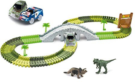 Amewi Magic TRAXX Dino-Park mit Brücke 373-teilig, Mega Set …