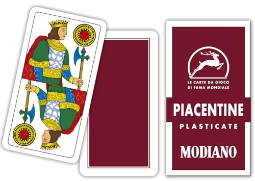 Modiano Piacentine Bordeaux F/N – Carte da gioco piacentine in cartoncino – Ideali per Scopa, Briscola
