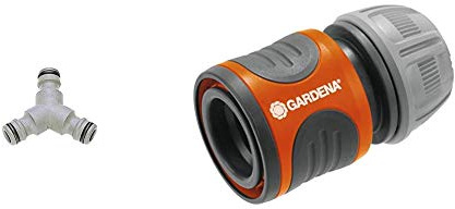 Gardena Y-Stück, zur Schlauchabzweigung, Anschluss zum Übergang von 19 mm auf 13 mm Schläuche & Schlauchverbinder 13 mm und 15 mm : Steckverbinder für den Schlauchanfang, Griffmulden