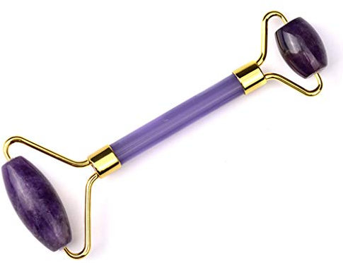 RONGJJ Körper Gesichtsroller Rosenquarz Jade Gesichtswerkzeug-Set Massage Für Gesichtsmassagegerät, Anti-Aging Heilend, Verjüngt Gesicht Und Nackenhaut Gesicht, Amethyst