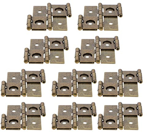 Housoutil 10 Pezzi Cerniere Doppie per Porte in Ferro Stile Retrò Color Verde per Mobili e Finestre, Superficie Liscia senza Sbavature per Riparazioni e Montaggi