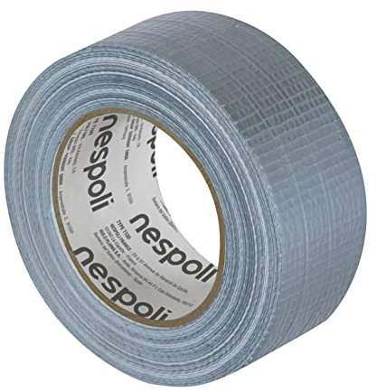 Nespoli Cinta de tela gris de 50 mm x 50 m de polietileno para reparaciones semipermanentes, cinta adhesiva de tela de goma sintética resistente a la humedad, flexible para superficies irregulares