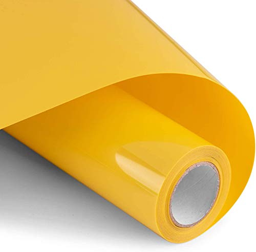 wintfarm Gelb Plotterfolie Textil,30.5×400cm Transferfolie Plotter Vinylfolie Plotter Flexfolie für Cricut,Plotterfolie Vinyl,Bügelfolie für Textilien Transferfolie zum Aufbügeln für DIY T-Shirt