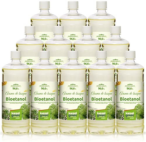 KieselGreen Bioetanol 12 x 1 litro con Fragancia para Chimenea de Etanol, Muchas Variedades – Bioalcohol como Fragancia de Ambiente – Estufas de Bioetanol, Biochimenea Etanol, Ethanol (W)
