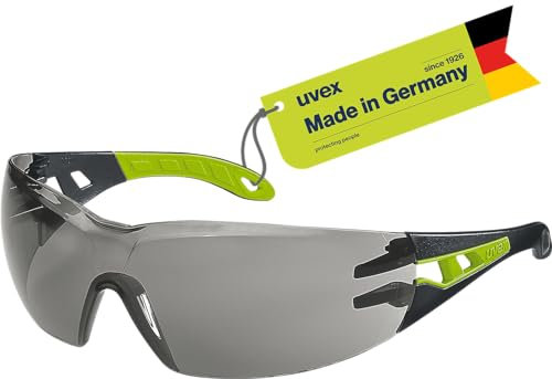 Uvex pheos Safety Glasses with Supravision Excellence Technology, Metal-Free/Anti-Scratch, Unisex, One Size, Tinted / Black-Green
