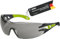 Uvex pheos - Schutzbrille - Bügelbrille supravision excellence Technologie - metallfrei, beschlagfrei & kratzfest - one size - schwarz/grün, grau 23%