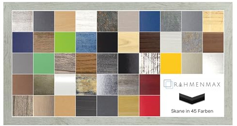RahmenMax Skane Puzzlerahmen Bilderrahmen Posterrahmen 38x98 cm Pinie Gekälkt Dekor Passgenau Handgefertigt inklusive klarer Acryl Verglasung