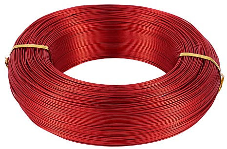 HKYBCF Biegbarer Aluminiumdraht for die Schmuckherstellung DIY Halskette Armband Handarbeit Perlendraht 0,6 mm 0,8 mm 1 mm 1,5 mm 2 mm 2,5 mm 3 mm (Color : Red, Size : 1.5mm About 100m)